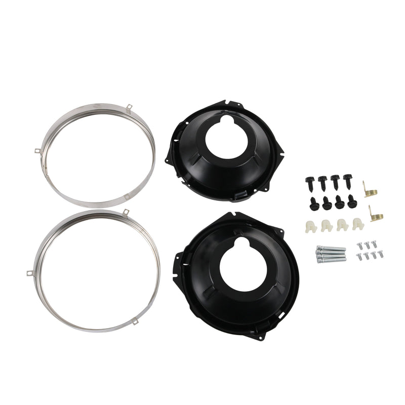 Headlamp Retaining Ring Mounting Bucket Kit for Camaro Nova w/ Hardware 28pcs