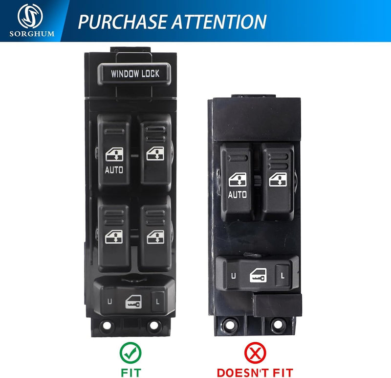 Black Electric Window Master Switch For Tahoe Yukon Suburban Avalanche 15062650