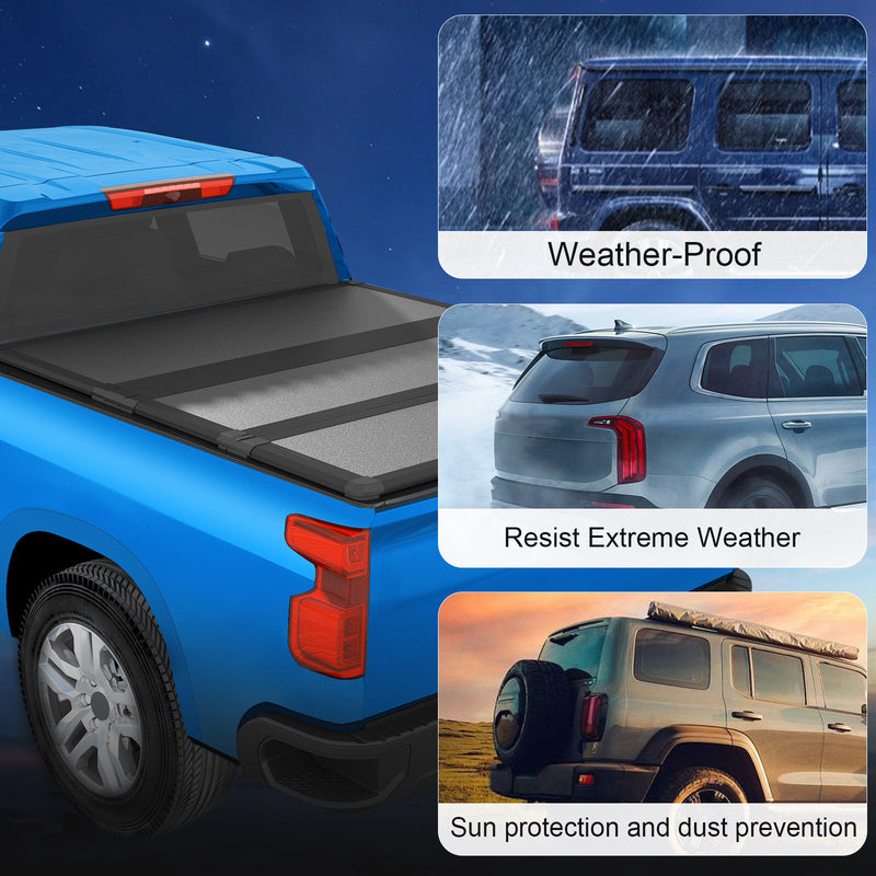 6FT Tri-Fold Hard Bed Tonneau Cover for Chevy Colorado GMC Canyon 2015-2024