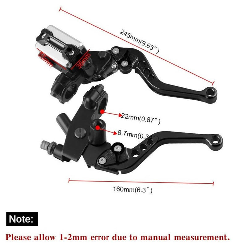 7/8'' CNC Motorcycle Brake Clutch Master Cylinder Reservoir Lever Set Universal
