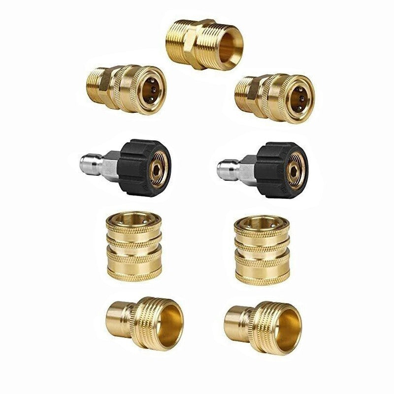 Pressure Washer Adapter Set 9pcs M22 3/8 inch Quick Connect for Power Washer Hos