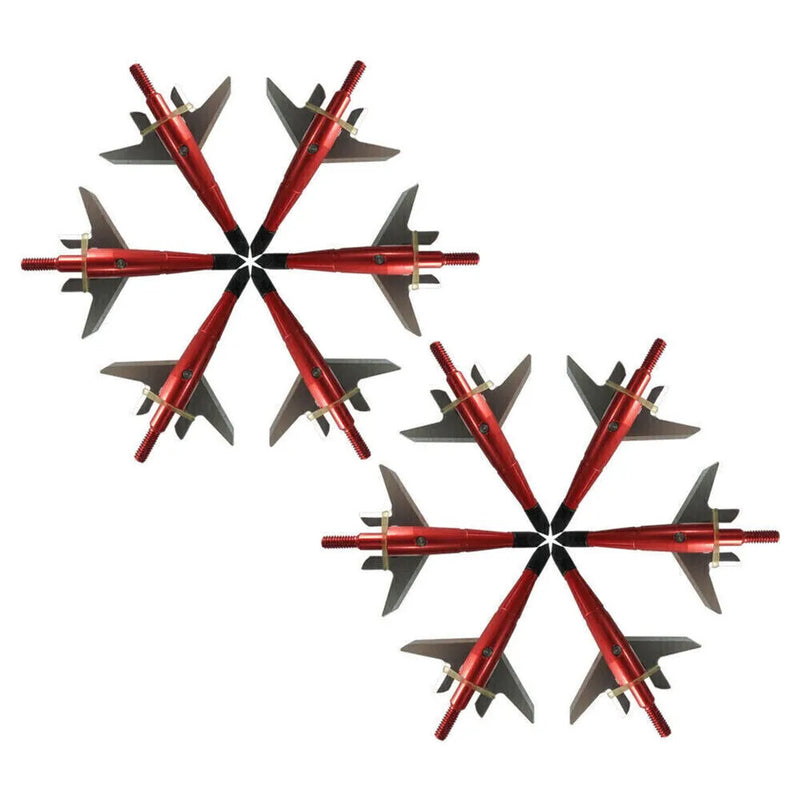 Red Broadheads 100 Grain 1.75 Inch Cut for Compound Bow Crossbow Tips 12Pcs