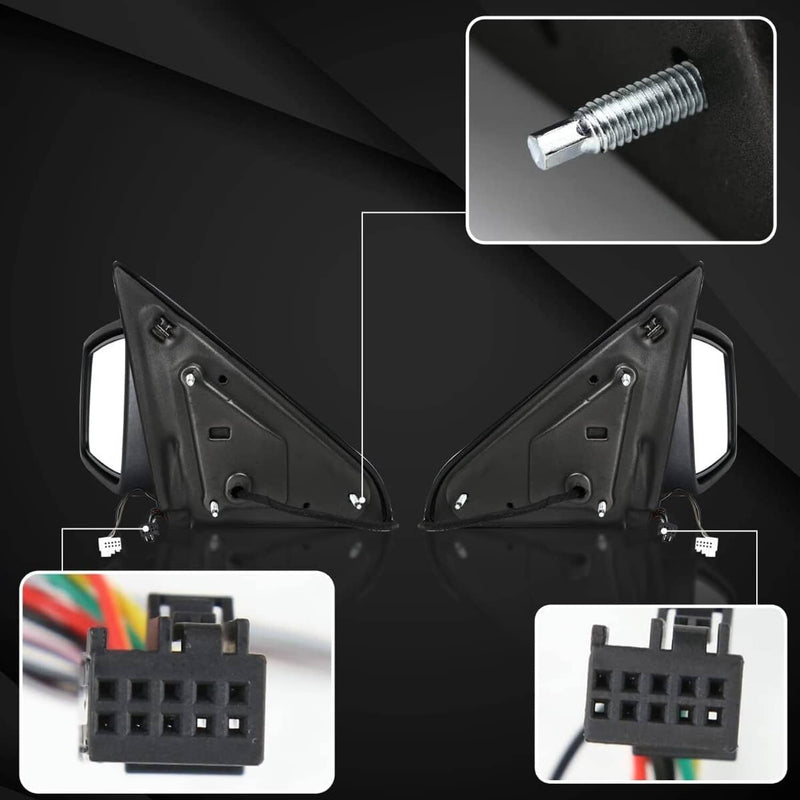 Left Driver Power Fold Heated Temp Sensor Mirror for 2013-2019 Dodge Ram 1500