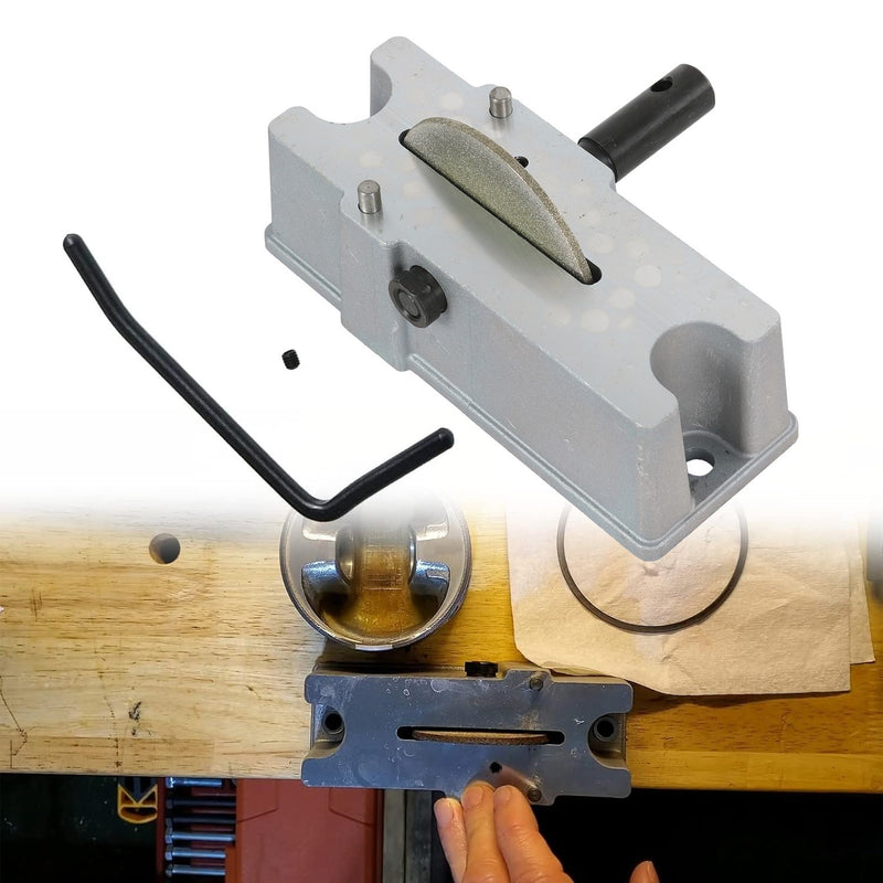 66785 Manual Engine Piston Ring Filer Grinder Tool with 120 Grit Kit Wheel