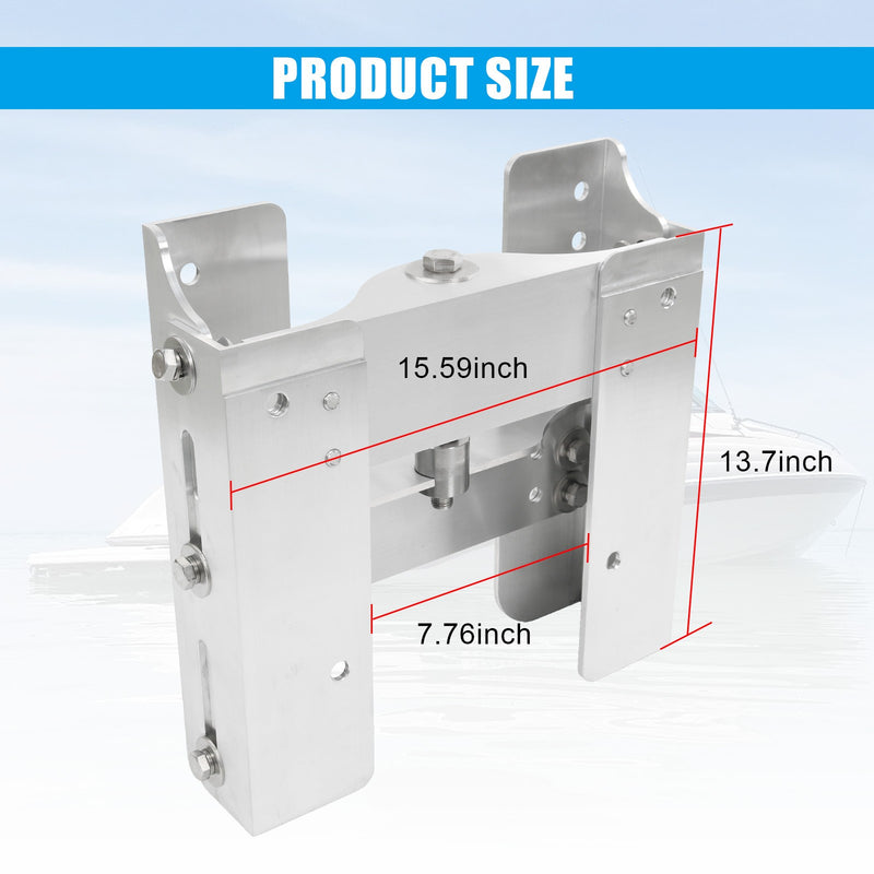 Adjustable 4'' Set Back Jack Plate Manual Power Lift for Outboard Boat Motor