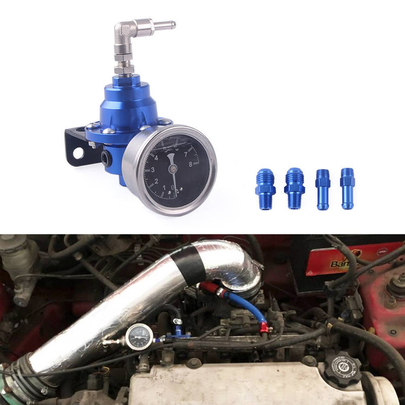 Universal 160psi Adjustable Fuel Pressure Regulator Kit with Oil Gauge