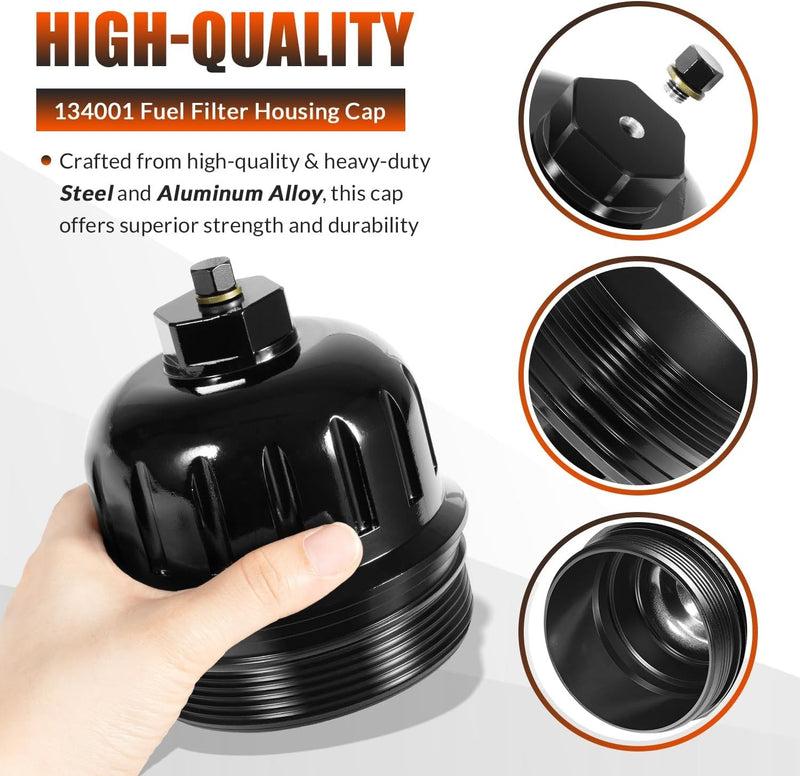 134001 Billet Aluminum Fuel Filter Housing Cap for GM Duramax 6.6L L5P