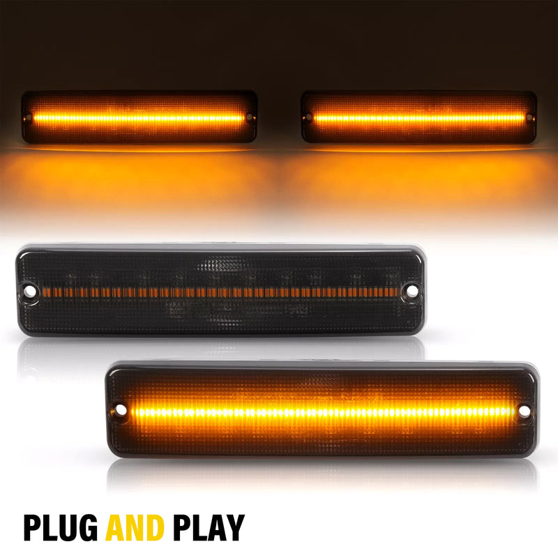 Front Side Marker Lights Turn Signal for Jeep Wrangler YJ 1987-1995 Smoked Amber