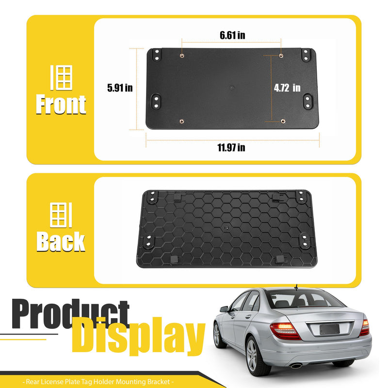 Rear License Plate Bracket Mount Tag Holder for Mercedes-Benz AMG +10 Screws