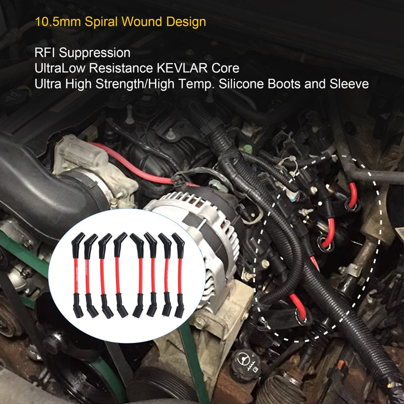 JDMSPEED 10.5mm High Heat Spark Plug Ignition Wires Set LSx LS1 LS2 LS3 LS6 LS7