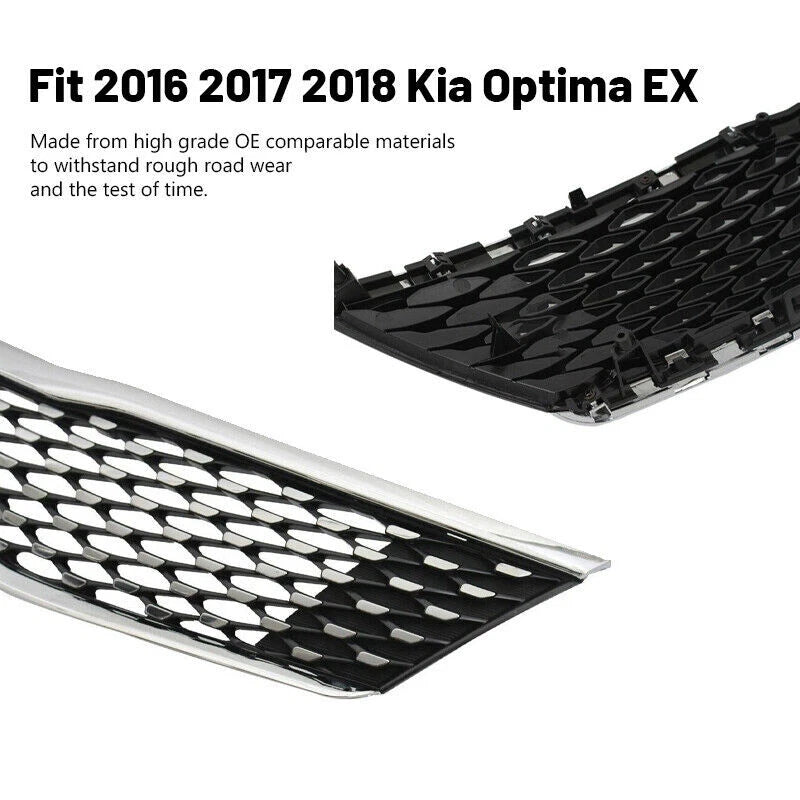 DURAFORCE Front Bumper Grille Bracket Molding Trim 6PCS for 2016-2018 for Kia Optima EX