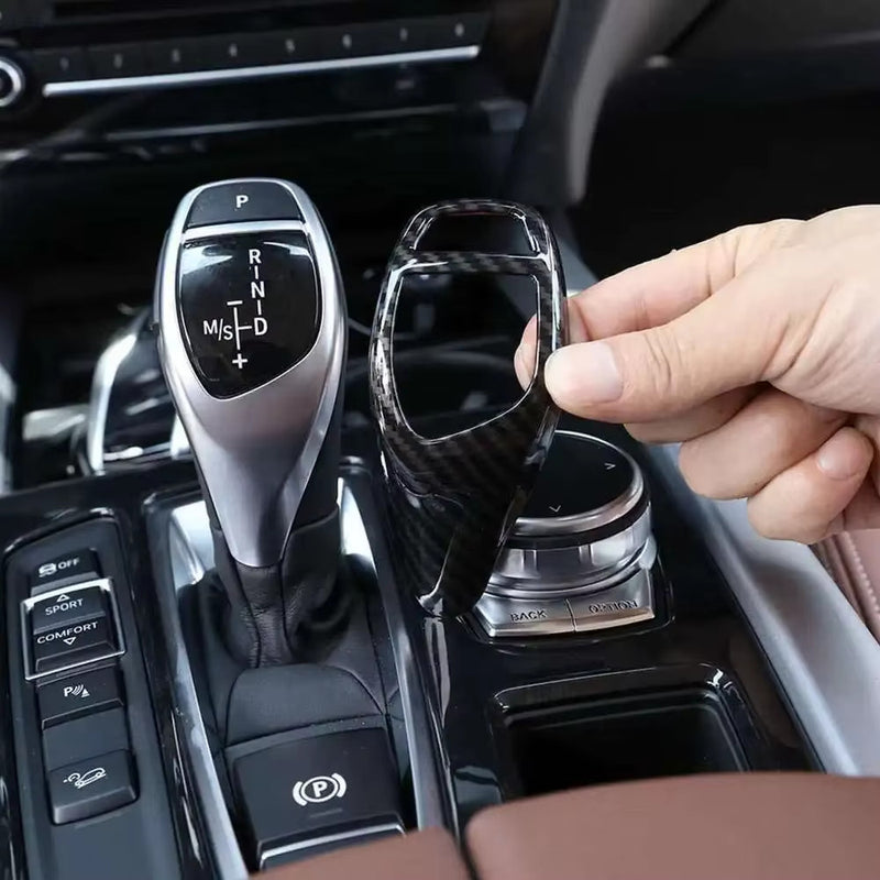 Gear Shift Knob Cover Trim Carbon Fiber for BMW F30 F34 F35 3-Series 2013-2018