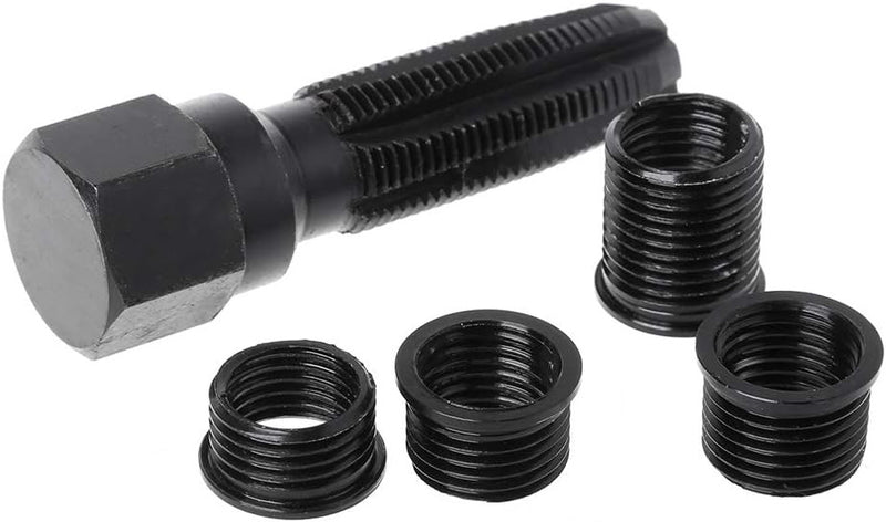 14mm Spark Plug Rethread Thread Repair Kit Helicoil Reamer Tap Tool w/ 4 Inserts