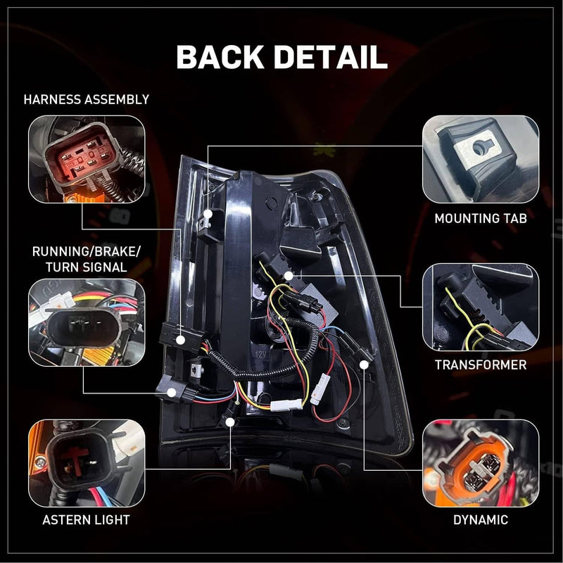 LED Tail Light Pair for Dodge Ram 1500 2500 3500 2009-2018 Clear Lens Rear