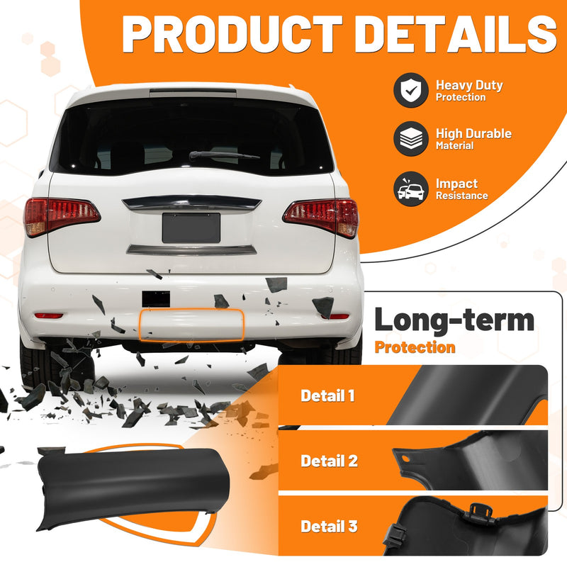 Lower Bumper Filler Cover Trailer Tow Hitch Panel for Infiniti QX56 QX80 2011-17
