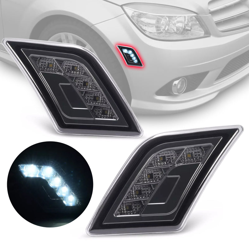 LED Smoke Side Marker Corner Lights for Mercedes-Benz C300 C350 C63 AMG 08-11