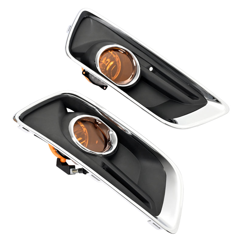 Front Bumper Fog Light Lamp Bezel Chrome Trim for Chevy Malibu 2013-2015 Set