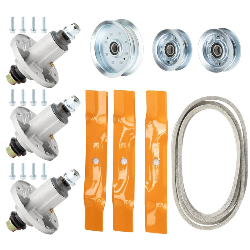 Spindle Blade Pulley Belt Kit for John Deere LA145 LA155 LA165 Models