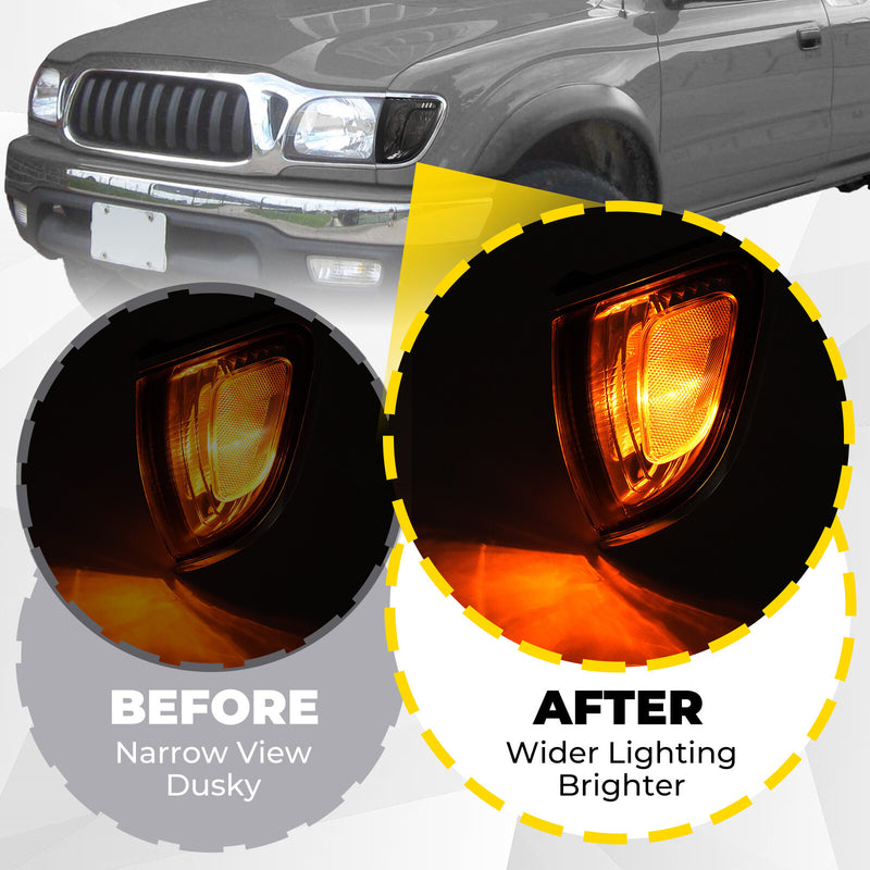 Smoke Lens Chrome Trim Corner Lights Lamps for Toyota Tacoma 2001-2004 Pair