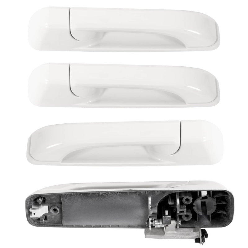 DURAFORCE Outside Door Handle White for Dodge Ram 1500 2009-2024 2500 2011-2025 4 Pcs