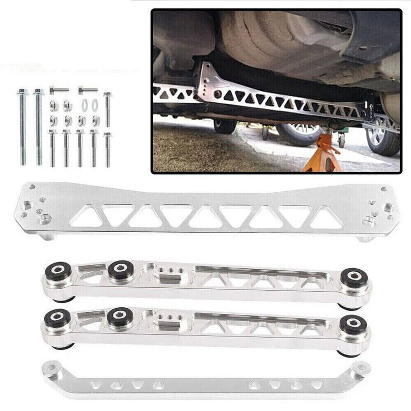 Rear Lower Control Arms Subframe Brace Tie Bar for Honda Civic EK 96-00 Silver