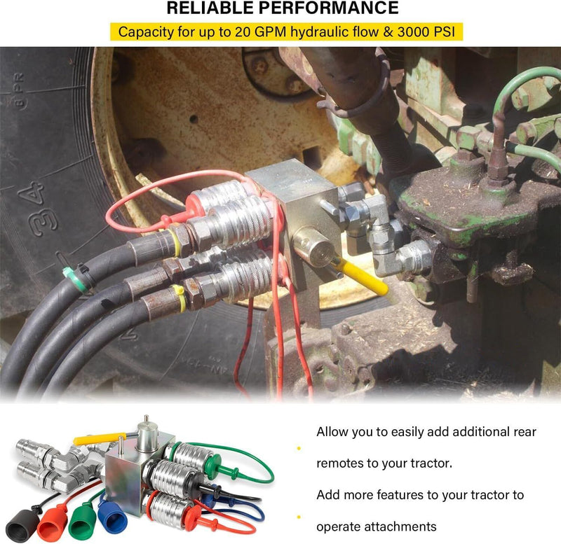 Manual Hydraulic Multiplier SCV Splitter Diverter Valve Couplers Ag Fitting
