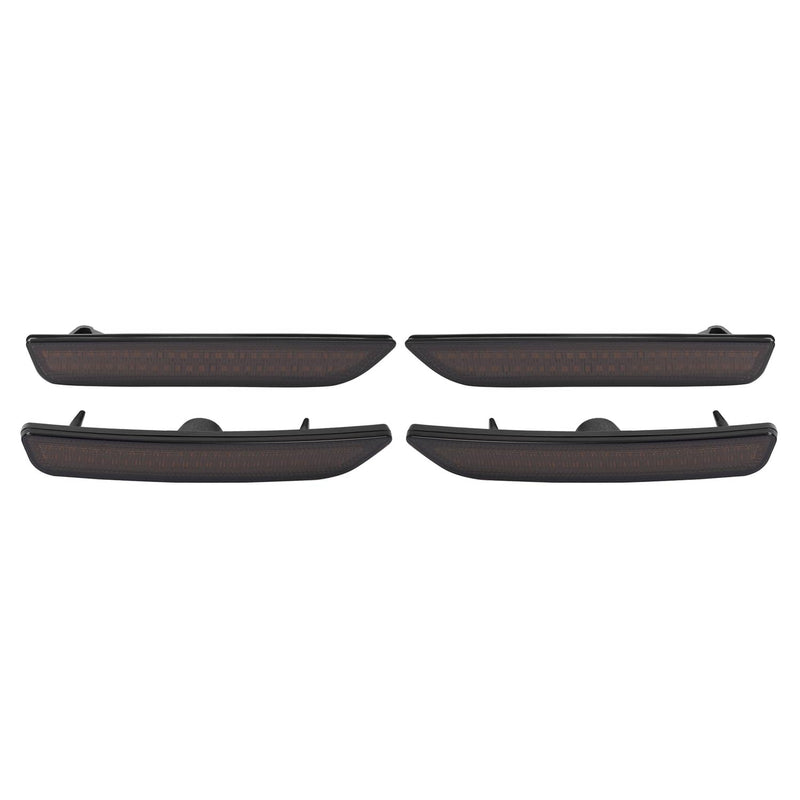 DURAFORCE Side Marker Lights Smoked Lens for Ford Mustang 2010-2014 Front Rear LED 4 Piece