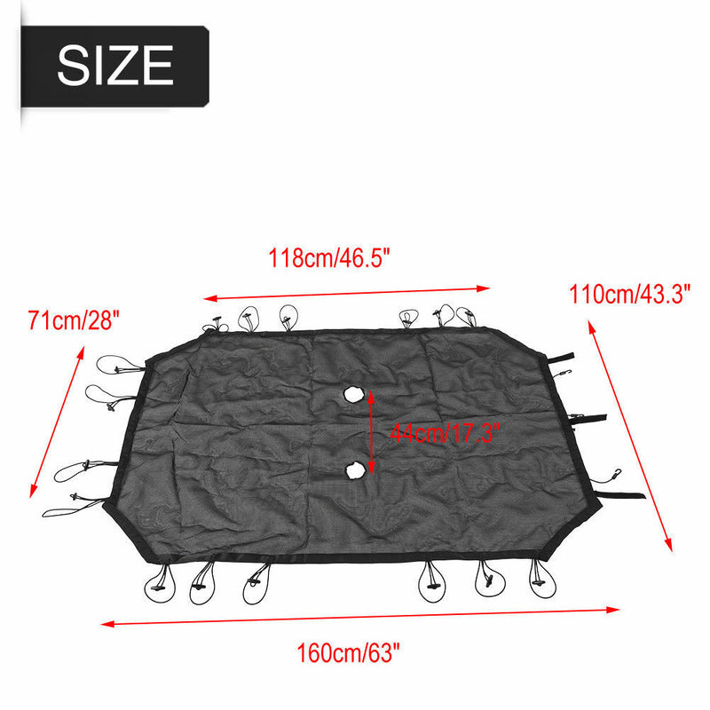 Mesh Sun Shade Top Cover for Jeep Wrangler JK JKU Unlimited Rubicon Sahara X