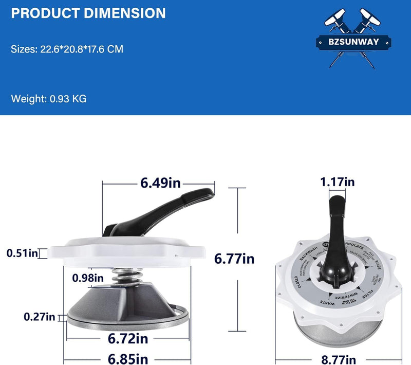 270067 261152 Multiport Valve Top Assembly Kit for Pentair HiFlow 2-Inch