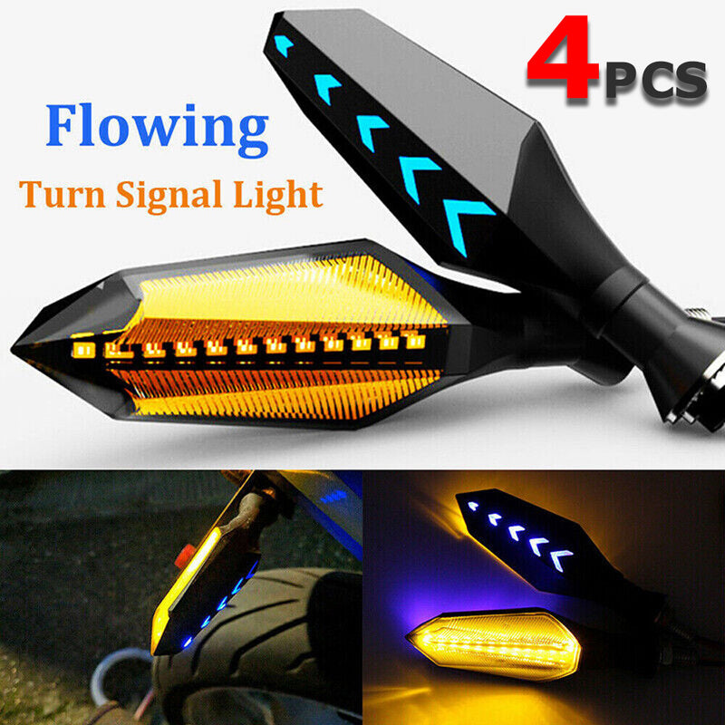 4 Pcs Universal Motorcycle Amber LED Turn Signals Lights Blinker Lamp Indicators