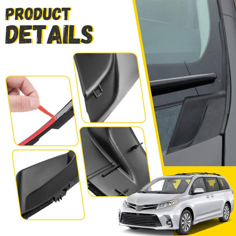 Windshield Wiper Cowl Extension Cover Trim Panel for Toyota Sienna 2011-20 2 Pie