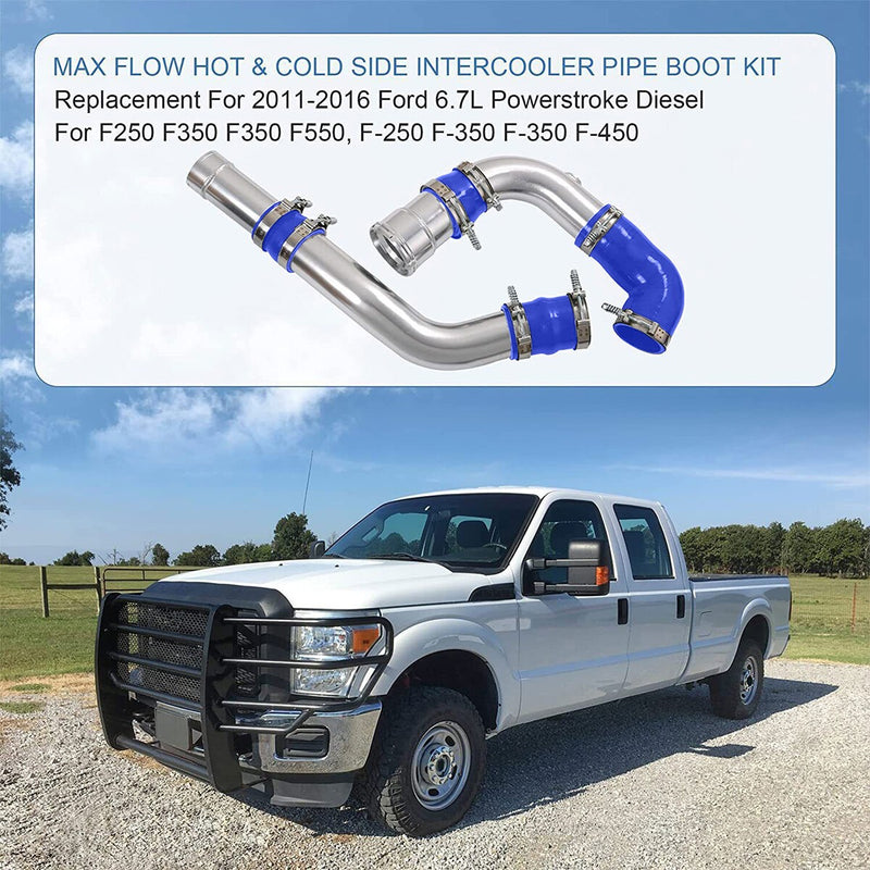 Cold & Hot Side Intercooler Pipe Boot Set for Ford Powerstroke 6.7L 11-16