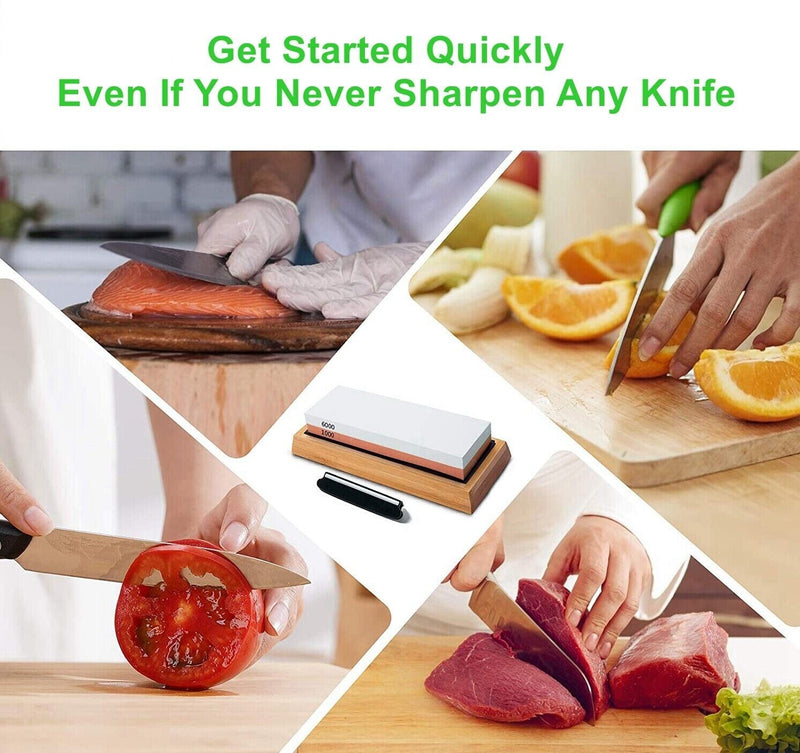 Knife Sharpening Stone Set Professional Whetstone 4 Side Grit 400 1000 3000 8000