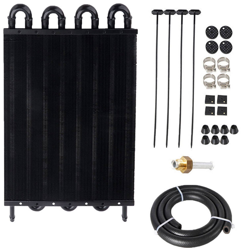 8 Rows Aluminum Remote Transmission Oil Cooler Radiator Converter Kit