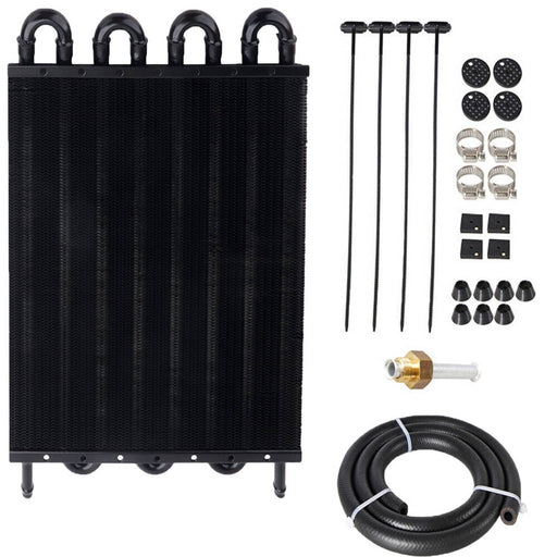 DURAFORCE 8 Rows Aluminum Remote Transmission Oil Cooler Radiator Converter Kit