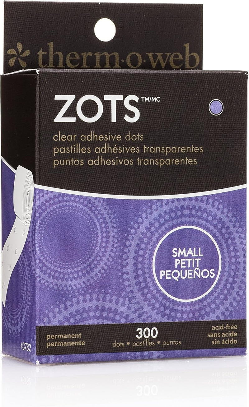 DURAFORCE Zots Clear Adhesive Dots Small 3/16 1/64 Thick for Thermoweb 300 Pkg