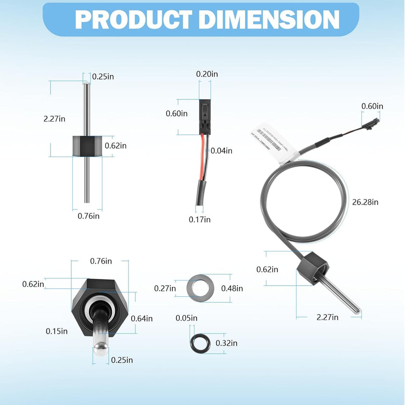 30344 30042 30382 Temp/Hi Limit Sensor 1/4" 2-Pin for Balboa M7 2-Pack