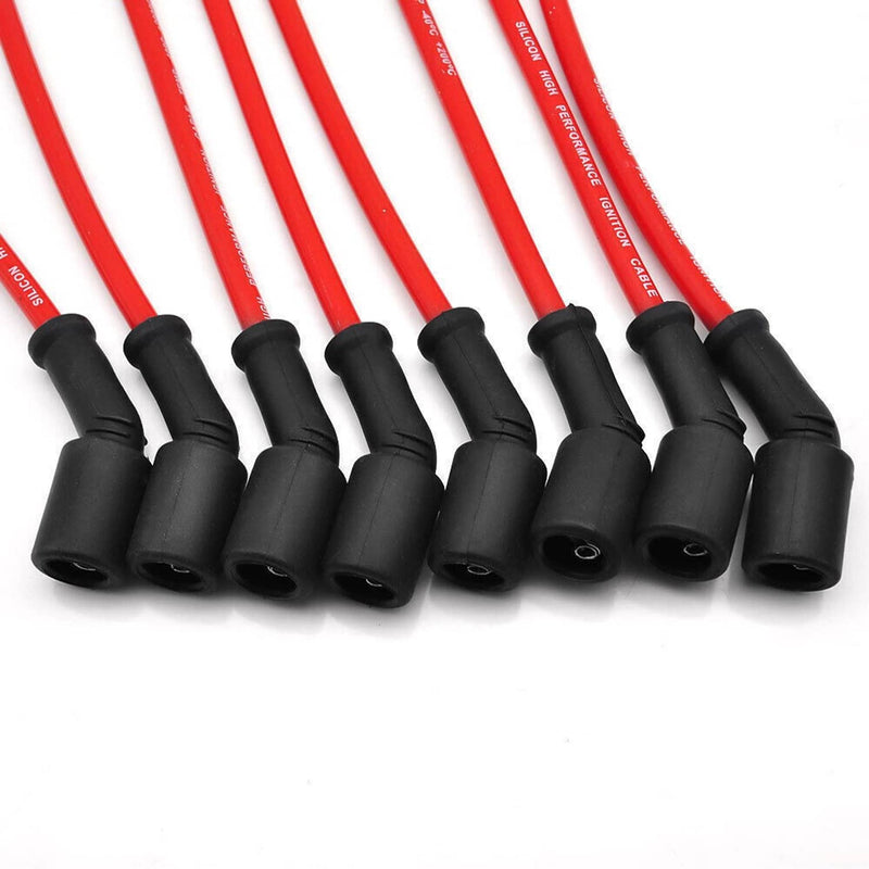 8Pack Square Ignition Coil Spark Plug Wire for Chevy GMC 4.8 5.3 6.0 8.1L