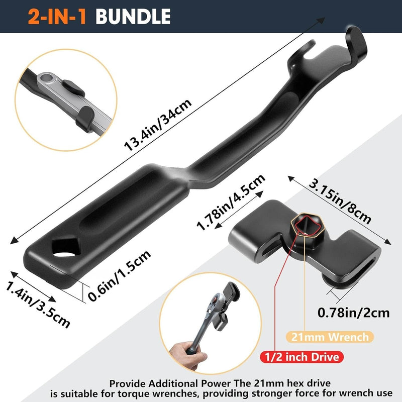 1/2 Drive 13.5 Inch Wrench Extender Tool Bar Set Wrench Extension