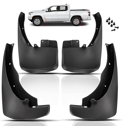 DURAFORCE Mud Flaps Splash Guards Mudguards for Nissan Frontier Pickup 4-Door 4x
