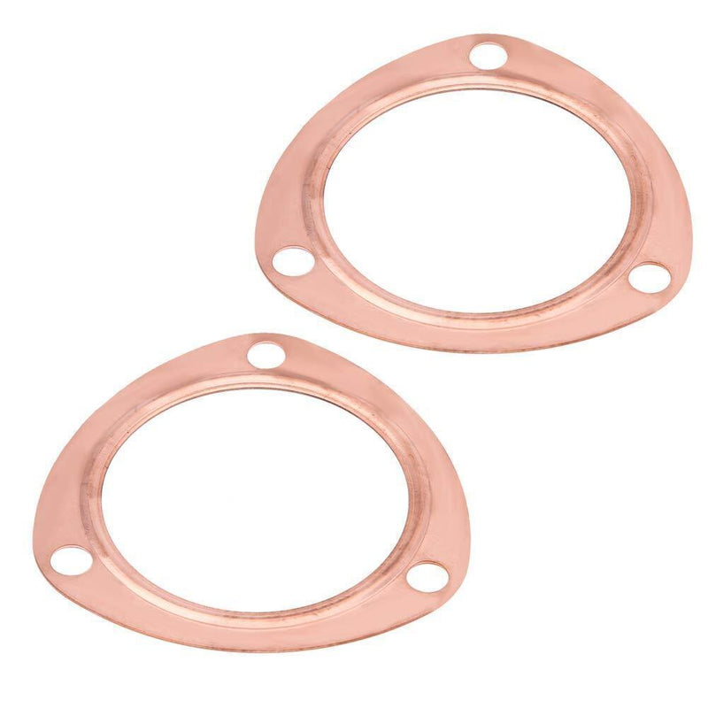 3" Copper Header Exhaust Collector Gaskets Flanges Universal 3 Bolt 2Pcs