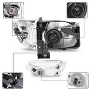 DURAFORCE Headlights Corner Signal Lights With All Bulbs for Toyota Tacoma 2001-2004 Pair