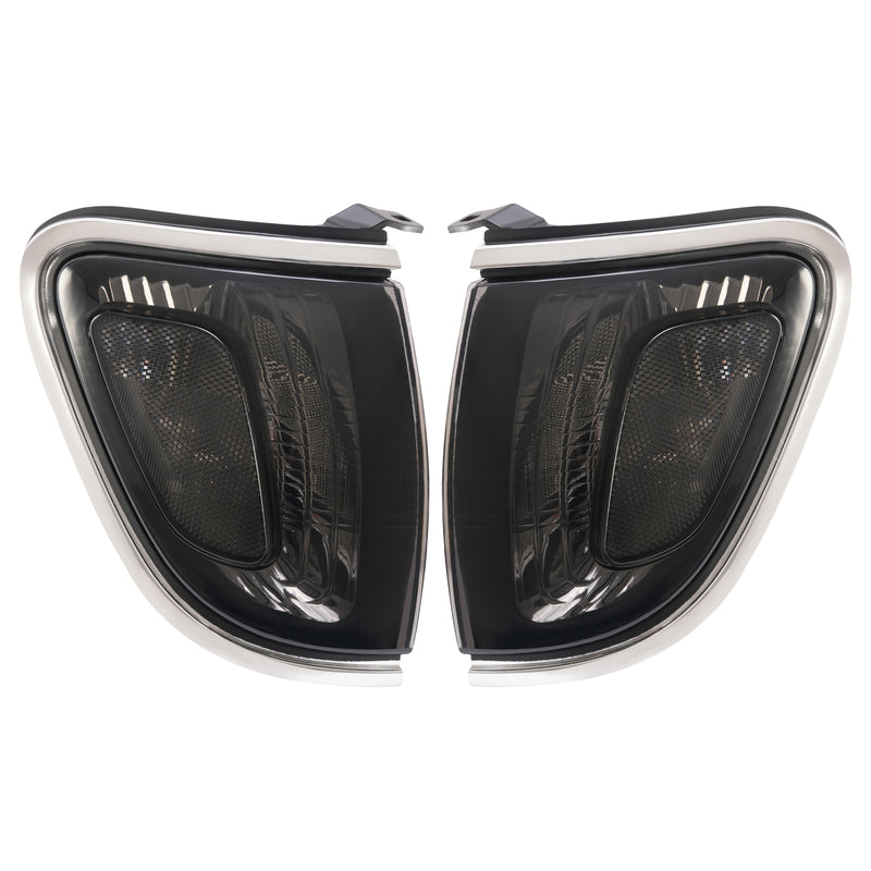 Smoke Lens Chrome Trim Corner Lights Lamps for Toyota Tacoma 2001-2004 Pair