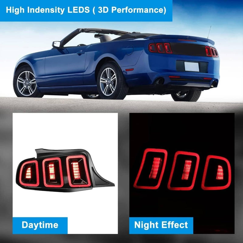 Full LED Sequential Tail Lights Black Brake Lamps for 2010-2014 Ford Mustang