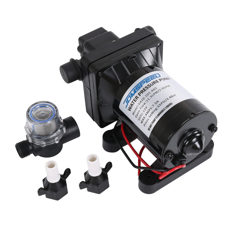 3.0 GPM 12V 55 PSI Water Pump for Camper RV Shower Sprayer 4008-101-A65