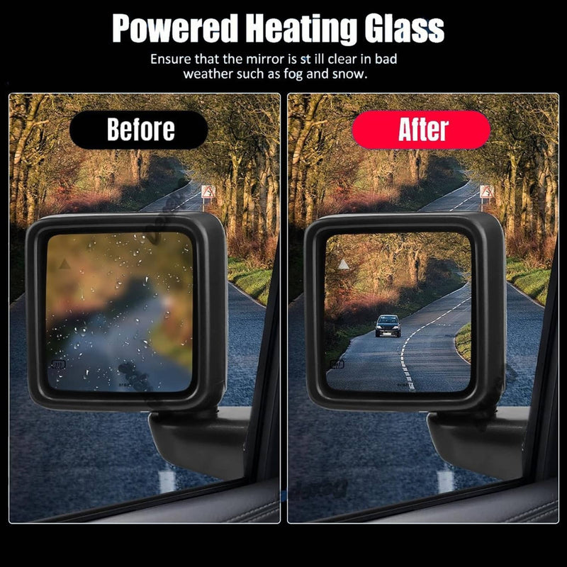 Rear Mirror with Blind Spot Left and Right Side for 2018-2025 Jeep Wrangler Glad