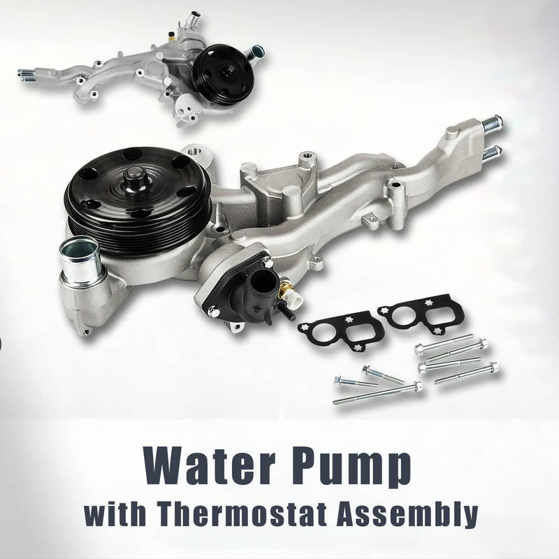 Water Pump with Thermostat for 2014-2020 Chevy Silverado GMC Sierra Cadillac