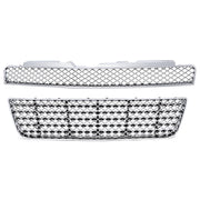 DURAFORCE Chrome Mesh Front Upper Lower Bumper Grille for Chevy Impala Limited 2006-2016