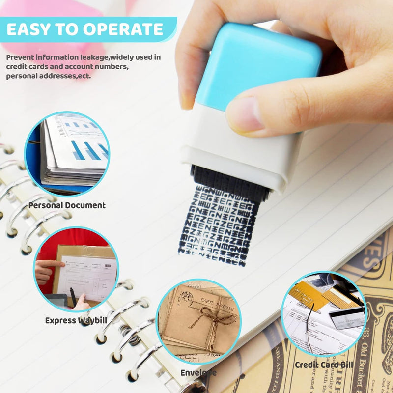 Identity Theft Protection Roller Stamp Guard ID Privacy Confidential Data 2PCS