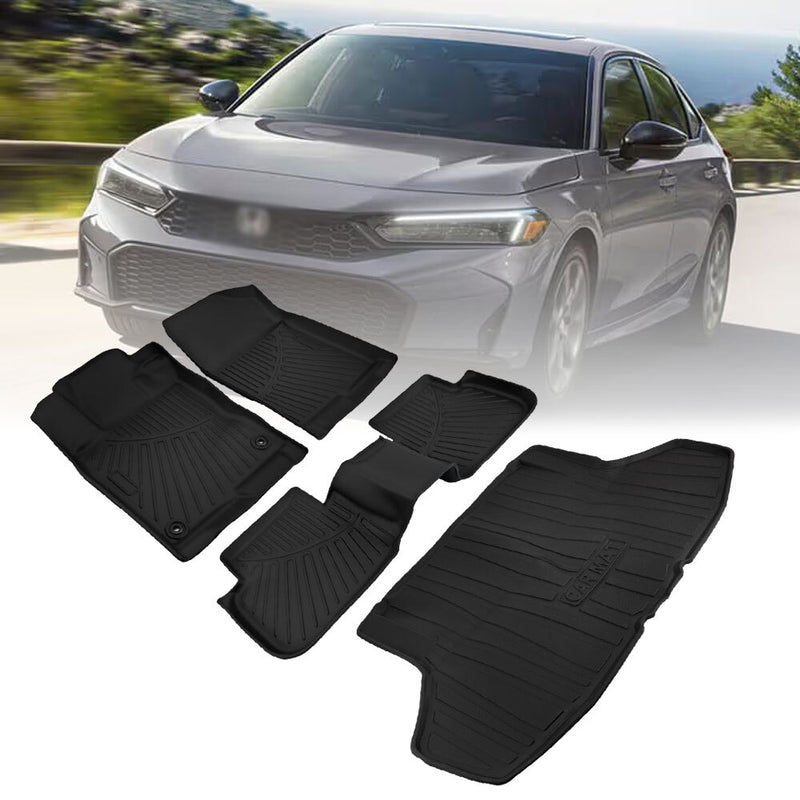 Driver Passenger Floor Mats w/ Cargo Liner for Honda Civic Sedan 2022-2025